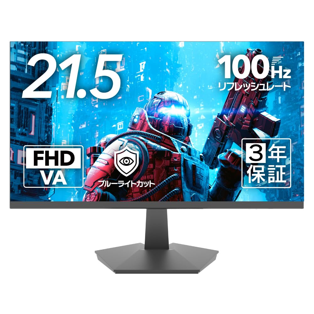 

Full HD Monitor VA Panel 100Hz Blue light VESA compatible For warranty [FaCLOSS Official] 21.5-inch compatible, non-glare, bezel-less cut, HDMI, чорний