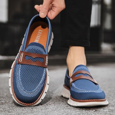 Large Size 48 British Style Casual Men's Shoes Fashionable Breathable Lightweight Sports Loafers One-pedal Lazy Shoes