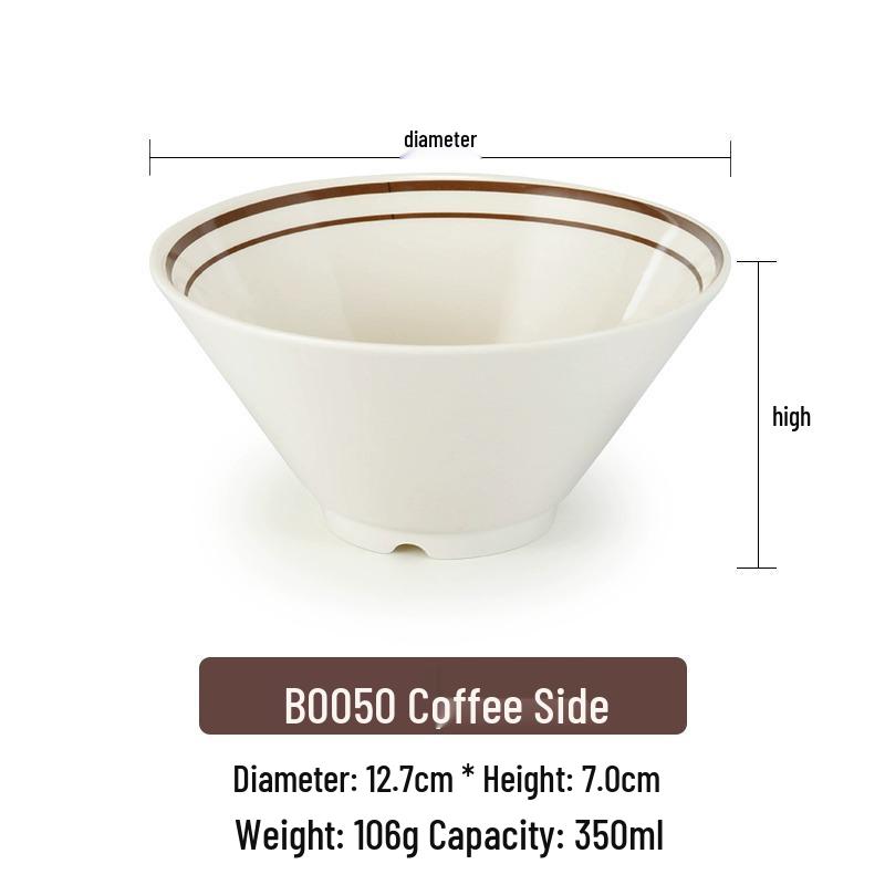 Pink Melamine Ramen Bowl - Creative Conical Hat Design, Imitation Porcelain, Large for Beef Noodle Soup and Mala Tang.