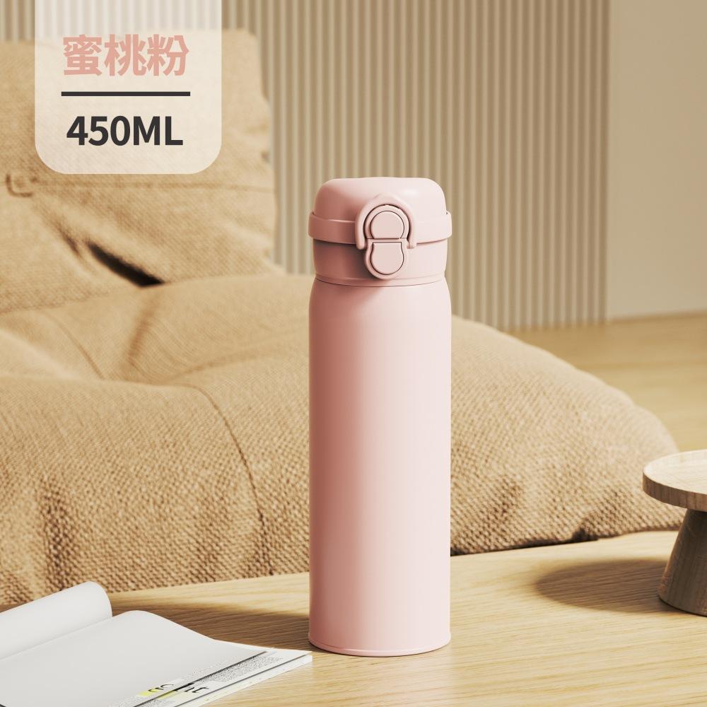 Water Bottle Bouncing Double Drink Stainless Steel Thermos Cup Large Capacity Student Straw Cup Outdoor Travel Cup