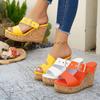Plus Size Shoes for Women 36-43 Summer Fashion 2026 Women Platform Wedge Comfortable Peep Toe Non-slip Sandals Women Slippers