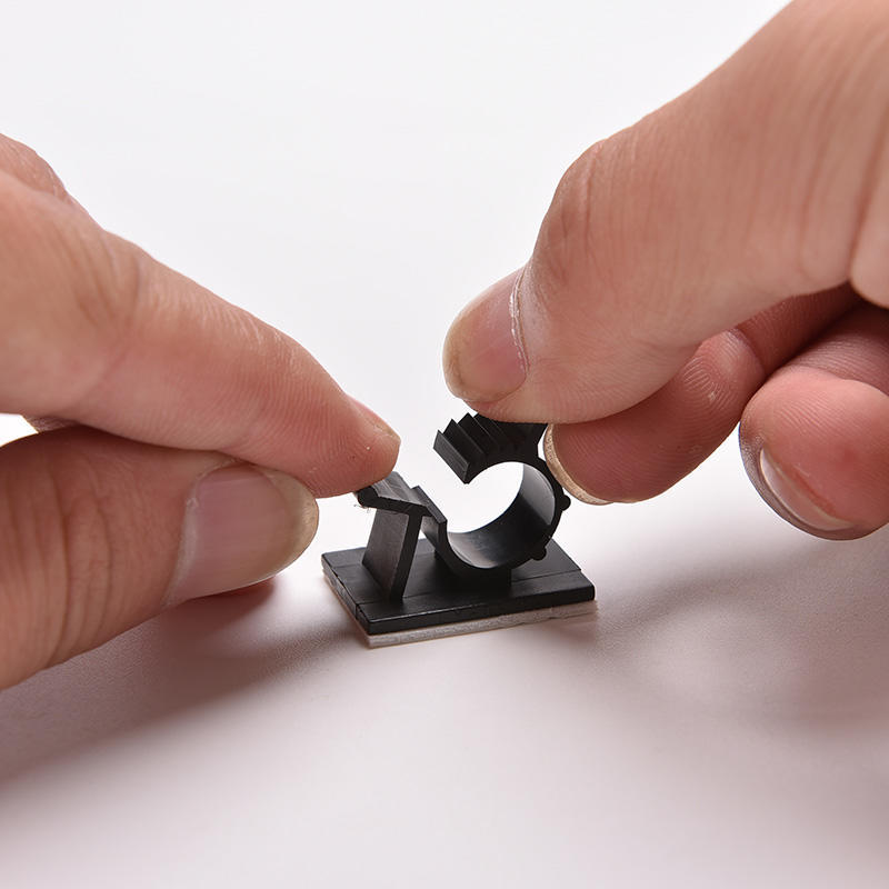 Černé 10 ks s adhezivním nylonovým drátem Nastavitelné kabelové spony Svorky