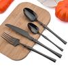 24pcs Dinnerware Set Stainless Steel Tableware Knife Fork Coffee Spoon Cutlery Dishwasher Safe Kitchen Dinner Silverware