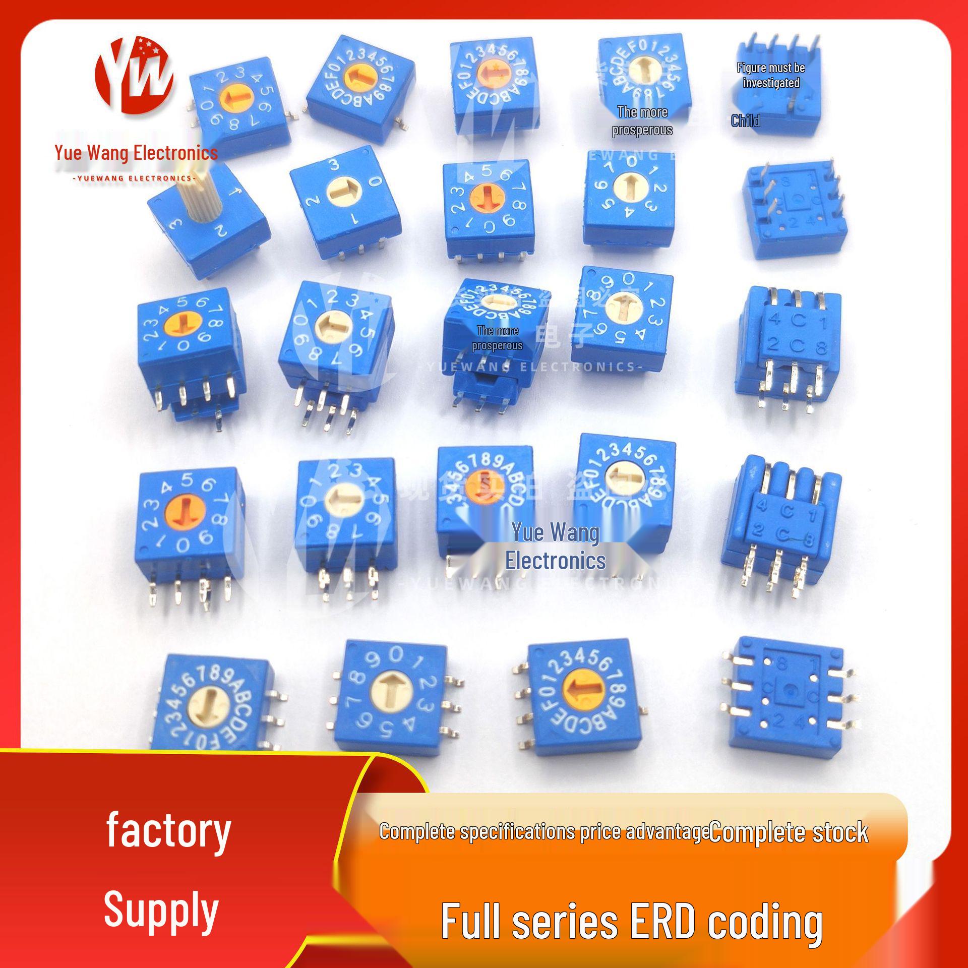 

Високоякісний SMD DIP Поворотний Енкодерний Перемикач, BCD8421, 0-9/10-бітний, 0-F/16-позиційна Ручка (Пара)