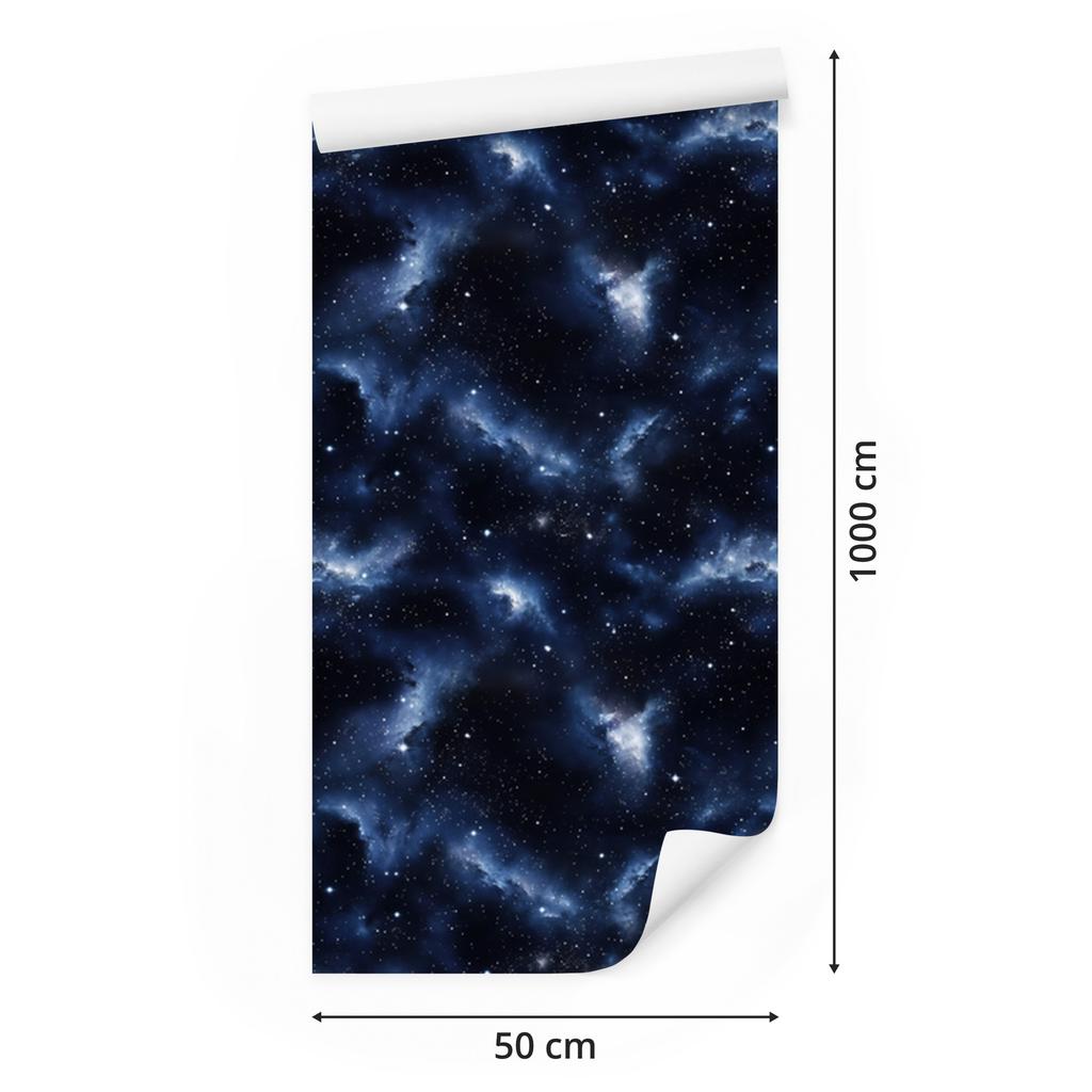 Watercolor Galaxy Wallpaper Navy Blue and Navy Blue, Fine Detail 50x1000