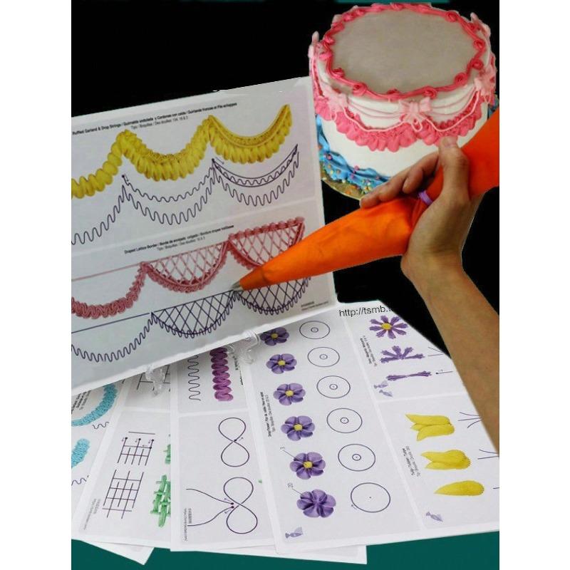 23pcs DIY Baking Model, Piping Practice Drawings, Baking Decorating Tools & Supplies Set