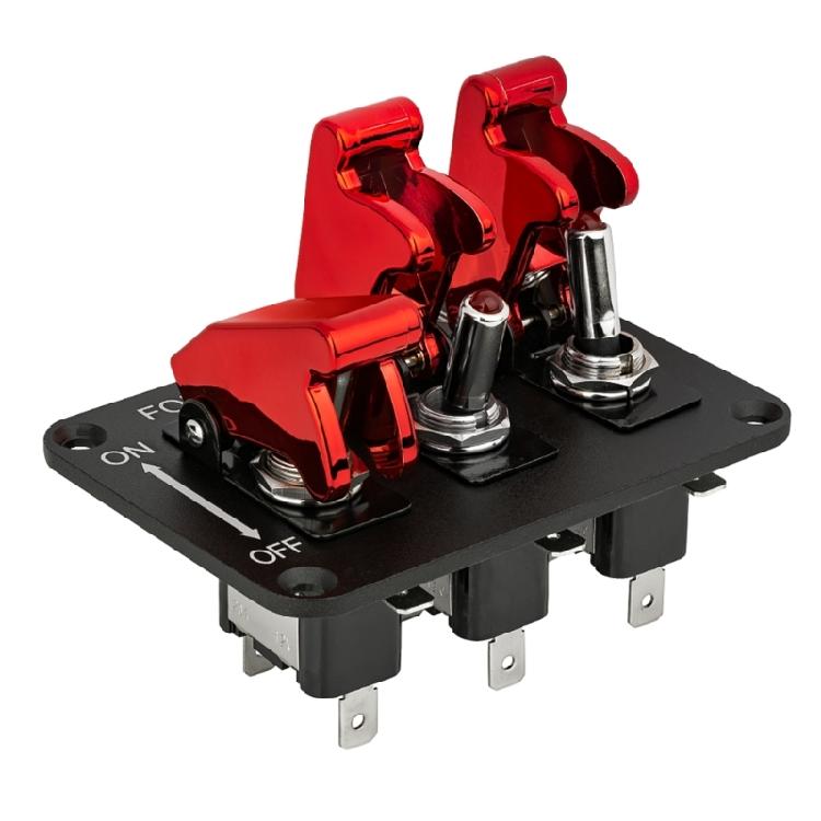 3 Gang Rockers Toggle Switch Panel with 20A 12V 24V Lighted ON Off Switch Car
