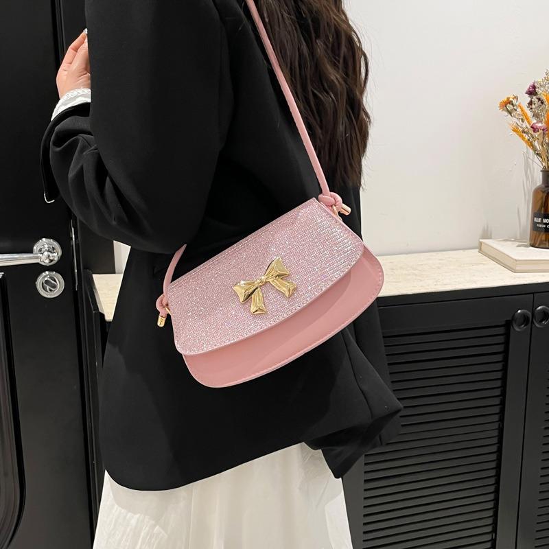 Beautiful Bow Trend Casual Small Square Bag New Simple Fashion Shoulder Armpit Bag Women