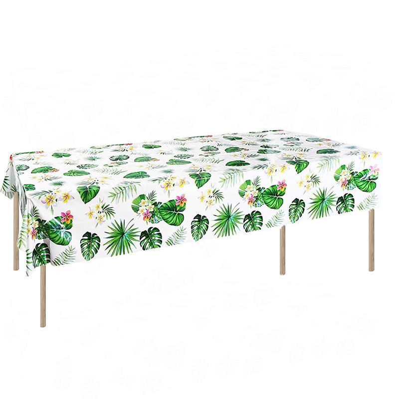 

Hawaiian Flamingo Hibiscus Flower Tablecloths Aloha Summer Tropical leaves Plastic Table Cover Birthday wedding Party decoration