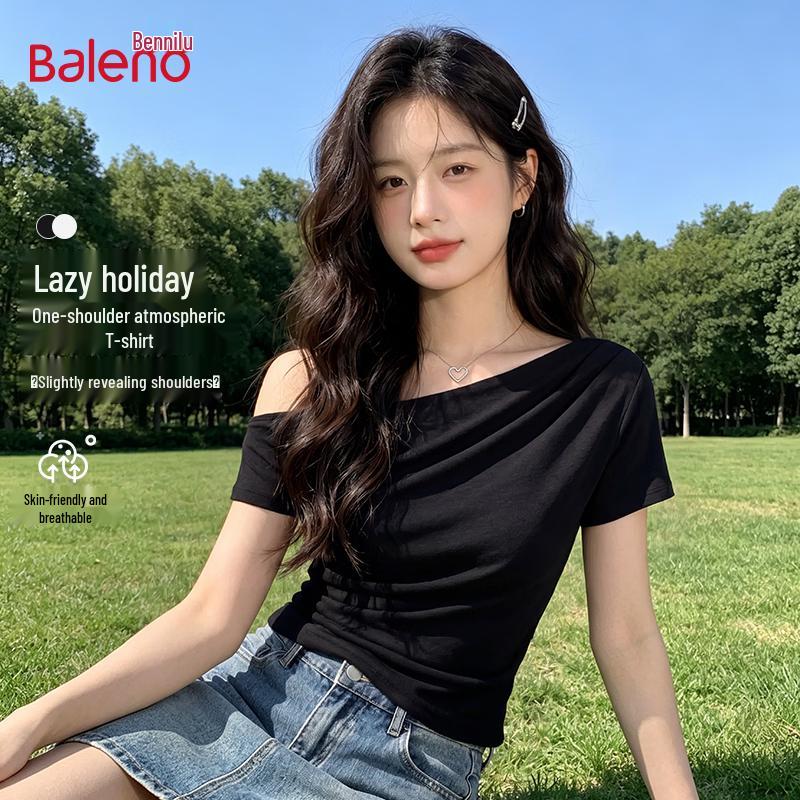 Baleno Women s Off-Shoulder Slim Fit Short Sleeve Top L