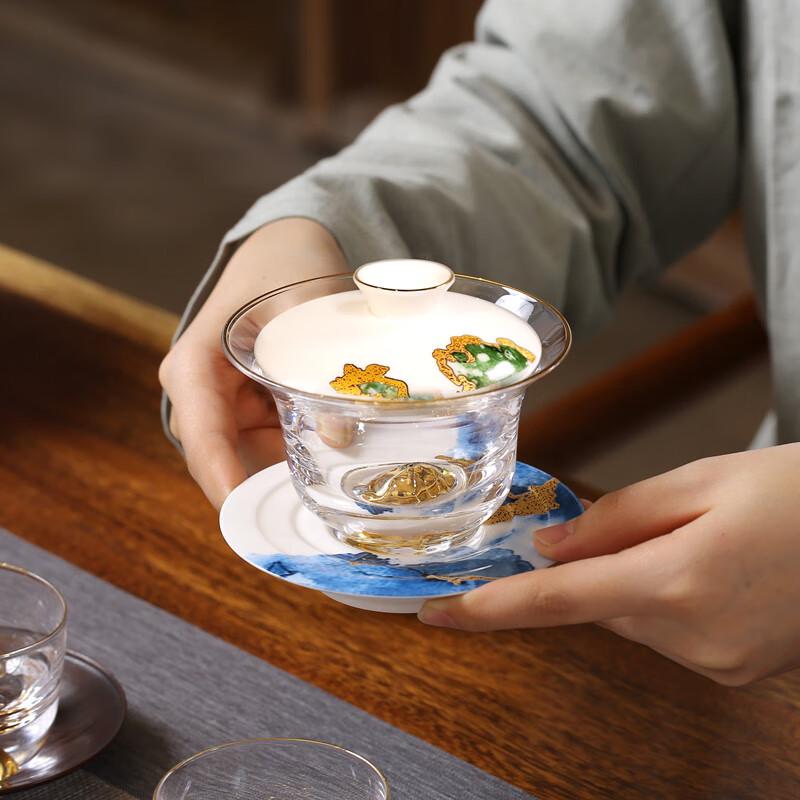 Blue Phantom Crystal Glass Kung Fu Tea Set