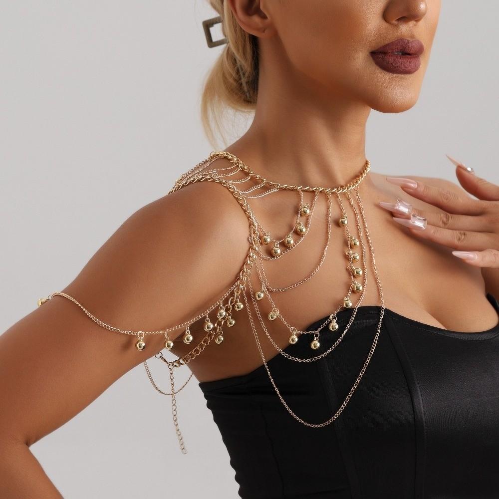 Metal Necklace Shoulder Chain Gold Body Chain Vintage Tassels Costume Armband  Party Decoration