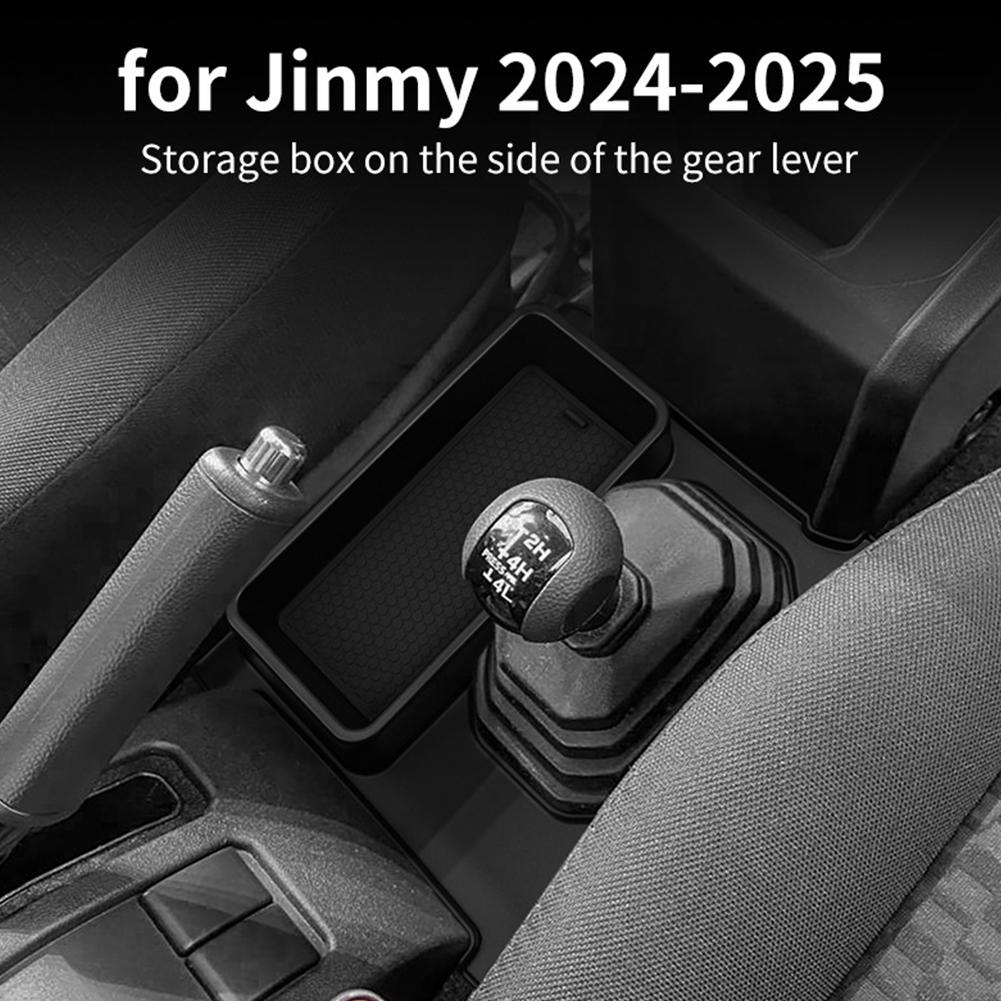 Lever Side Storage Box For Suzuki Jimny 2019-2025 Anti-slip Console Gear Shift Lever Storage Box Tray Organizer Car Accesso D9Z7