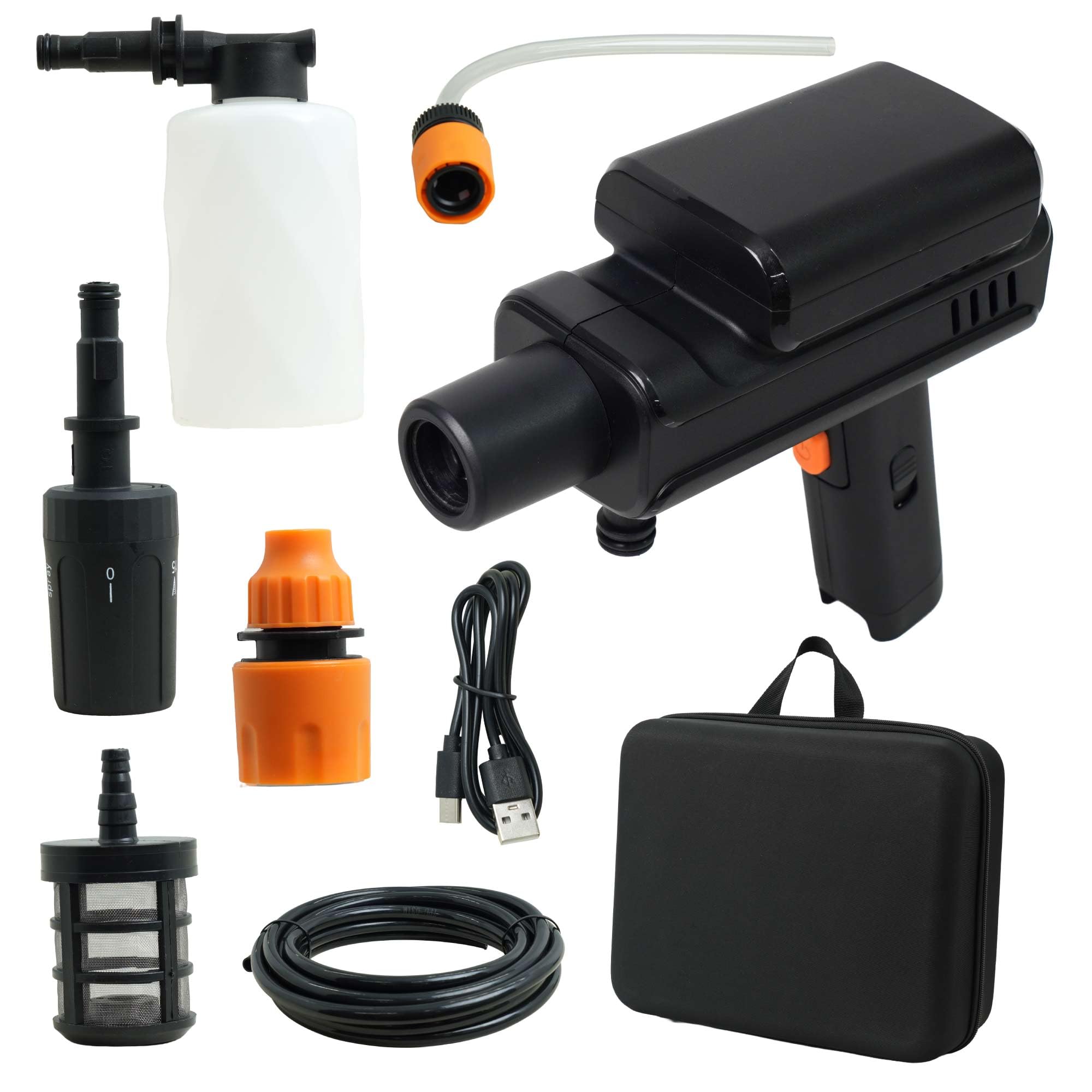 THANKO Cordless High-Pressure Washer HDHW26CBK: Compact, rechargeable high-pressure washer for car washing, balcony cleaning, and window/exterior wall