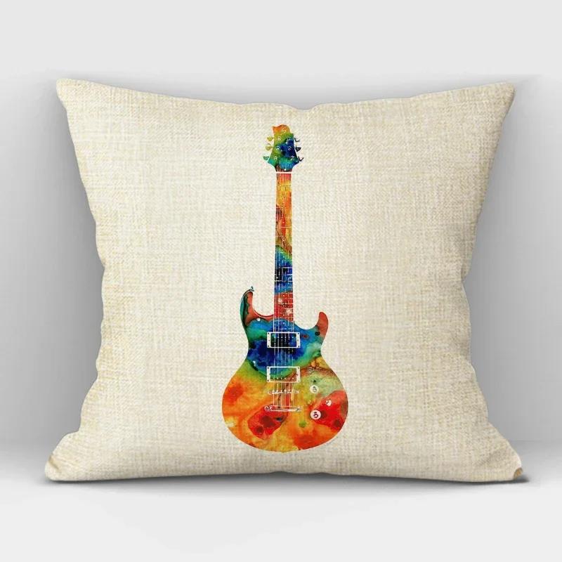 1Pcs/Set Music Series Printed High Qulity Linen Decorative Pillow Case Black White Cushion Cover Car Seat Sofa Decor 45X45Cm