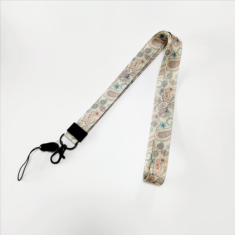 Florales Gurtband-Lanyard Handyhülle mit abnehmbarer Flugzeugschnalle - Anti-Drop Hals- & Ausweis-Lanyard