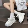 Thick-soled Heightened Breathable Little White Shoes Women's New Versatile Lace-up Air Force Casual Sports Shoes Single Shoe Trend