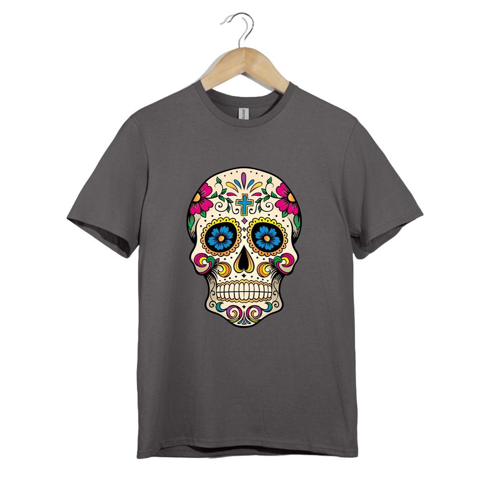 Sugar Skull T-Shirt Dia De Los Muertos Floral Calavera Tattoo Art Tee Gift