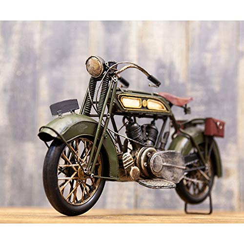 Vintage Tin Object "Old Bike" (Green) Height 17cm x Length 30cm x Depth 7cm (1204E-2971) Interior Bike Retro Interior American Goods