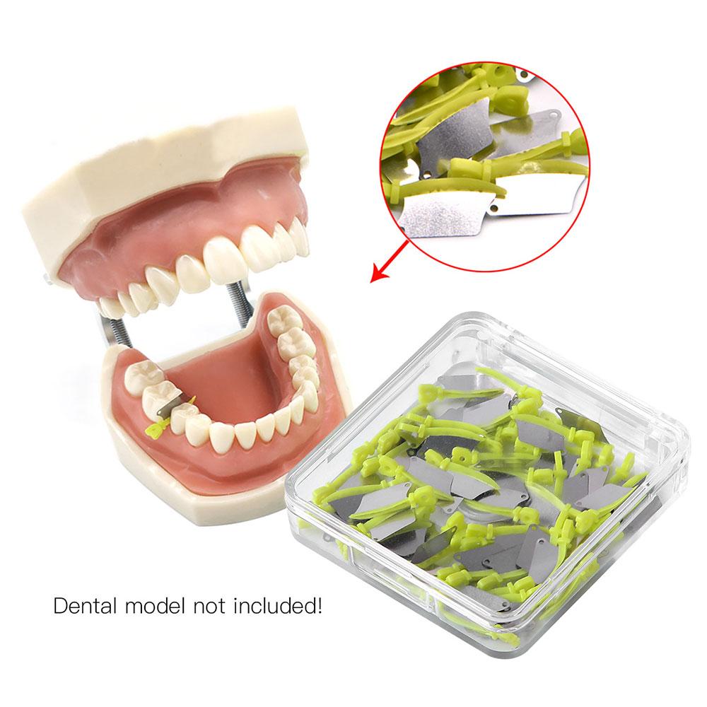 50Pcs/Box Dental Prime Teeth Interproximal Plastic Wedge Guard With Metal Protection Steel Matrix Dentist Equipment Tools