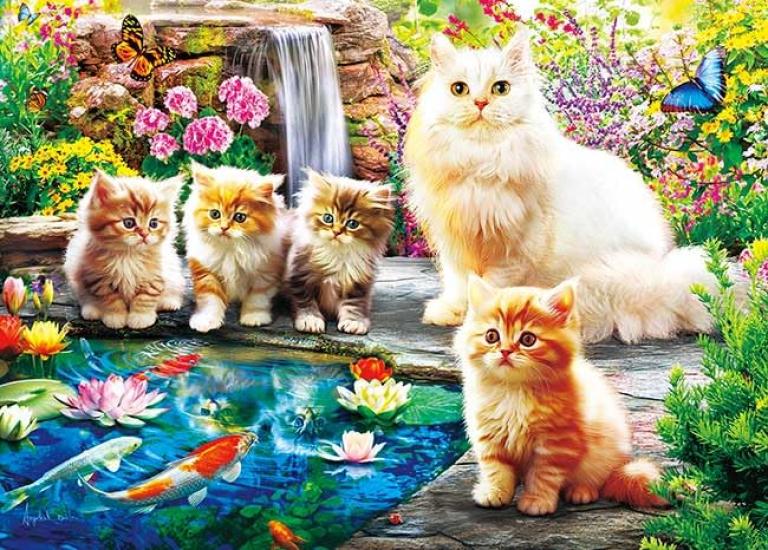 

APPLEONE 500-318 Kitten and Flower Garden (Angelo Bonito) 500-Piece (53 x 38 cm) Jigsaw Puzzle, Made in Japan