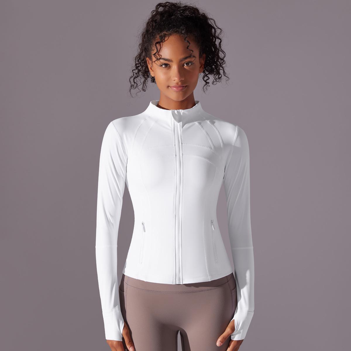 

Naked Mesh Stand Up Collar Yoga Zipper Cardigan Slim Fit Long Sleeved Top Quick Drying Running And Fitness Jacket For Women S