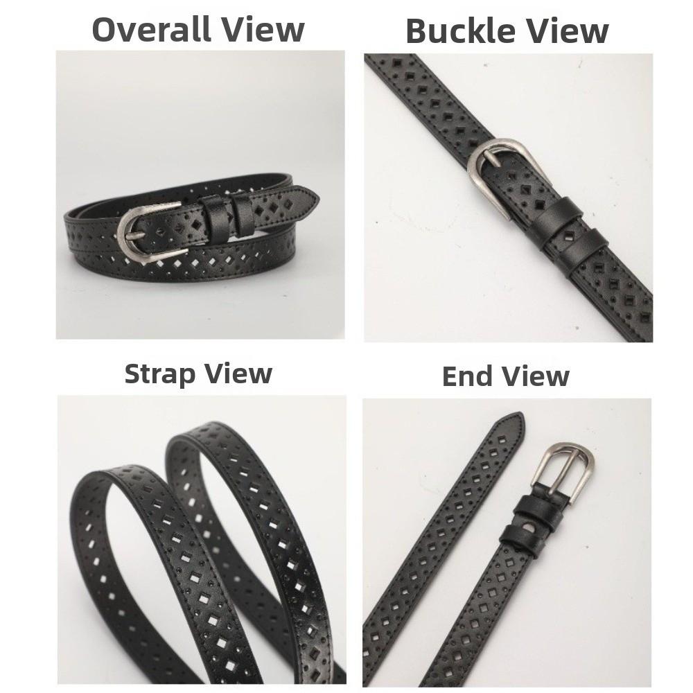 PU Leather Women's Waist Belt Hollow Cutout Cutout Waist Belt Slim Leather Belt  for Dresses