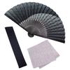Folding Fan for Fan Fan Set with Hemp Leaf Gray [Osaka Choseido] Men, Stylish, Business, Bag, Holder, Handkerchief, Gradation,