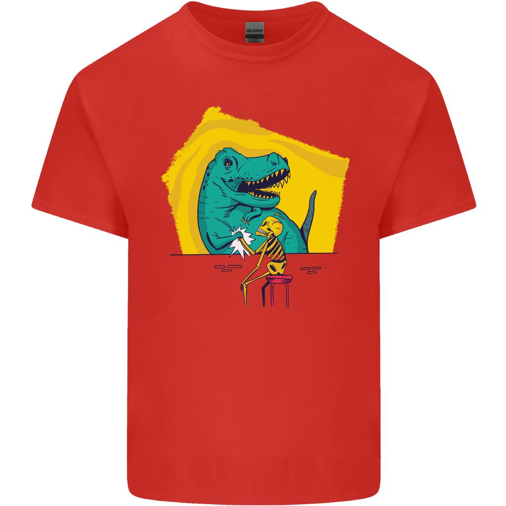 TRex Wrestling a Skeleton Dinosaurs Skull Unisexs Light Cotton TShirt