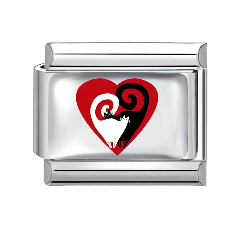 Y2K Funny Animals Cat Dog Flower Heart Italian Charm Fit 9mm Stainless Steel Personalized DIY Bracelet Fashion Jewelry Wholesale