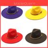 Cappello in Feltro Stile Nehru a Tesa Larga per Uomo e Donna Autunno Inverno Abbigliamento Casual