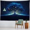 Tree of Life Tapestry Wall Hanging Room Decoration Aesthetics Yoga Mat Starry Sky Landscape Home Mural Decoration Altar Cloth