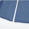 Women's Blue High Waist Jeans Fashion Clashing Color Splicing Wide Leg Flared Pants Loose Straight Trousers