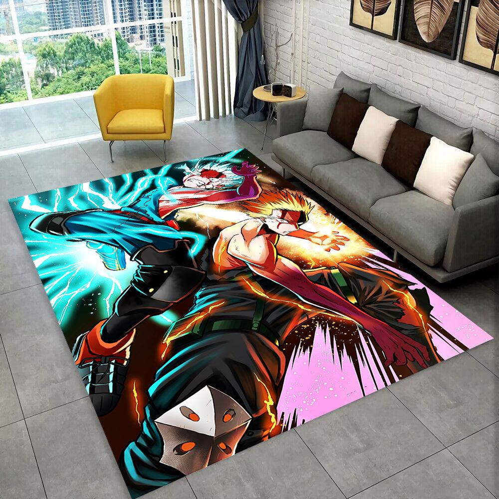 3D Cartoon My Hero Academia Deku Bakugou  Anime Carpet Rug for Living Room Bedroom Home Sofa Decoration,kids Non-slip Floor Mat