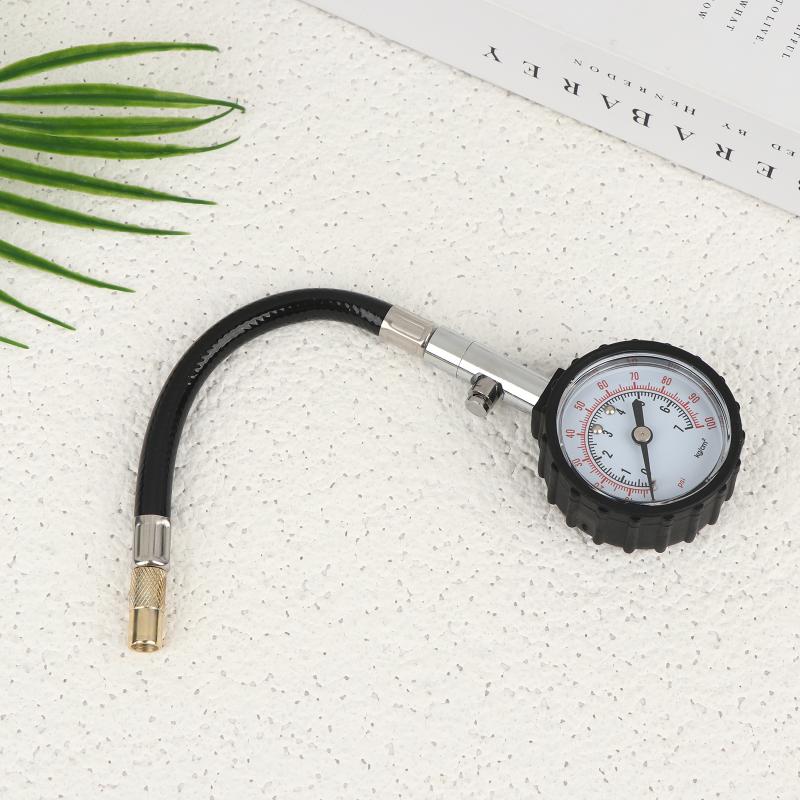 High Precision 100Psi Car Tyre Pressure Gauge Long Hose Tire Meter Detector For Auto Motorcycle Truck Tire Air Pressure Tester