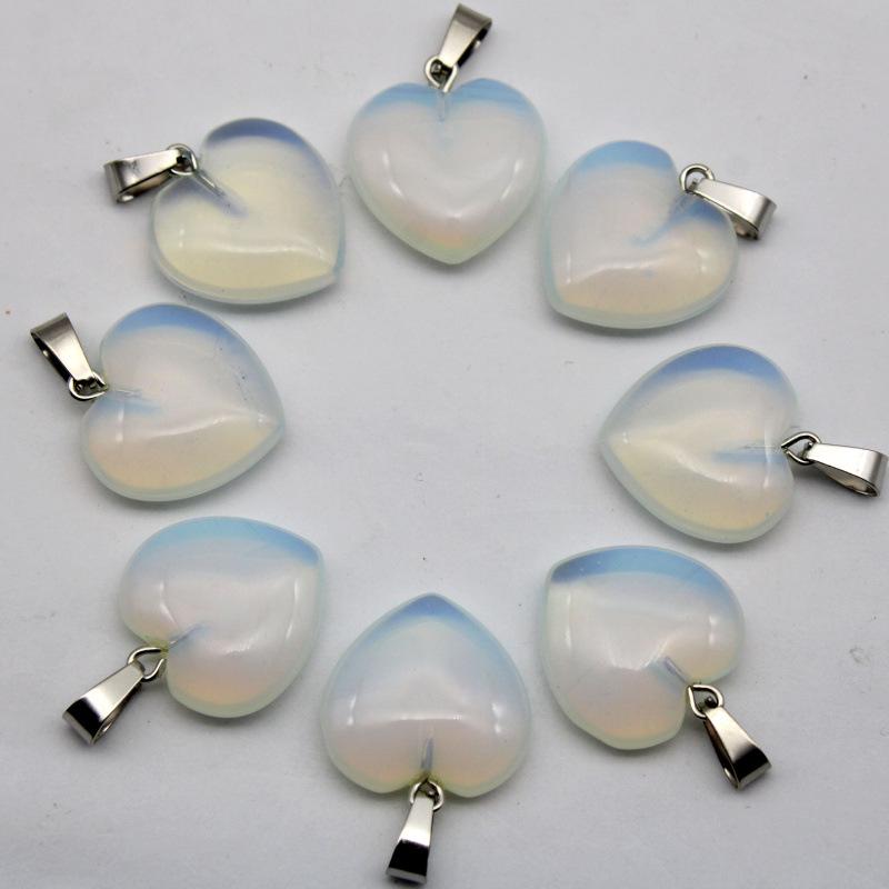 20MM Herzförmiger Naturstein Anhänger: Achat, Rosenquarz, Aquamarin, Pfirsichherz Schmuck
