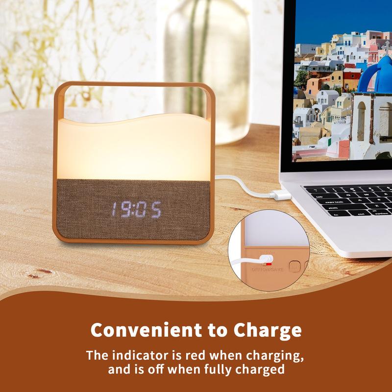 Remote Control Rechargeable Alarm Clock Night Light Business Gift Children Sleeping Lamp Bedroom Office Night Light Sleeping Aid