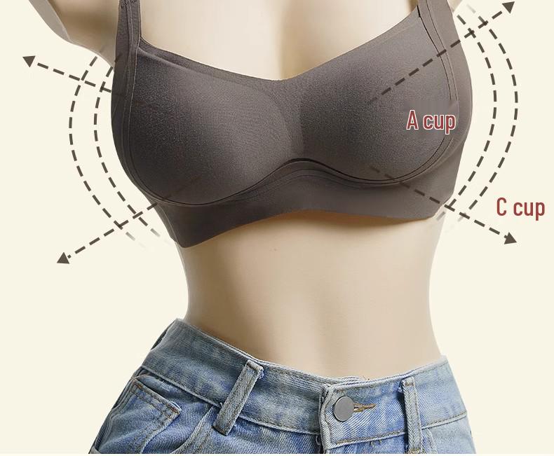 Wirefree Push-Up Enhancing Bra: Small Chest, Fixed Cup, Anti-Sagging, Seamless Design with Side Support