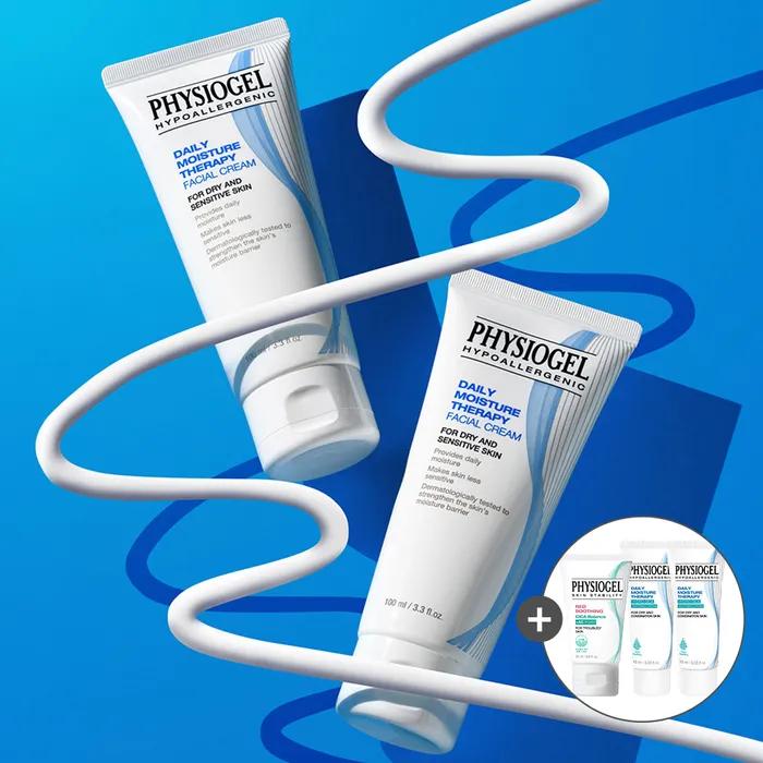 Physiogel _DMT Facial Moisture Cream 150ml X 2 + DMT Cica Soothing Cream 10ml X 2 + AC Foam Cleanser 20ml X 1