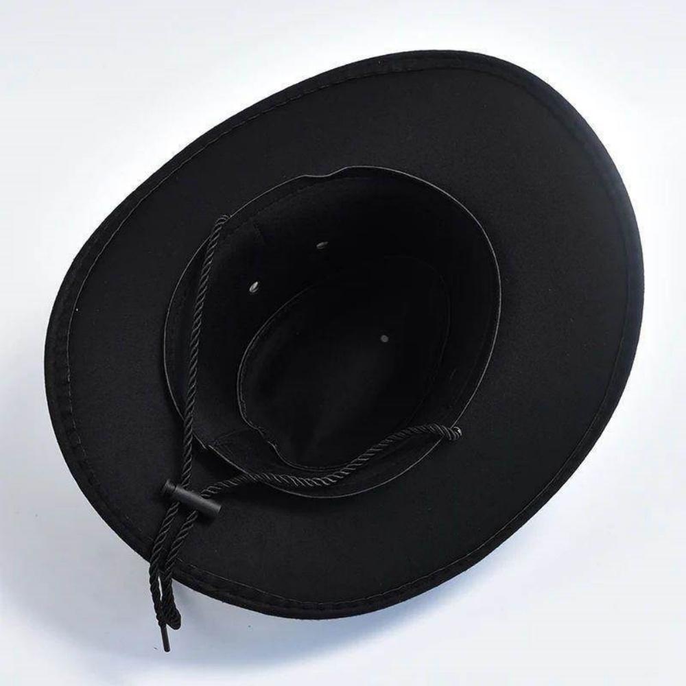 Sombreros de Vaquero Occidentales Remache de Hebilla de Cabeza de Buey Sombrero Fedora Sombrero de Vaquera de Ala Ancha Gorra de Gamuza Artificial Hombres Mujeres Viajes al Aire Libre Sombreros para el Sol