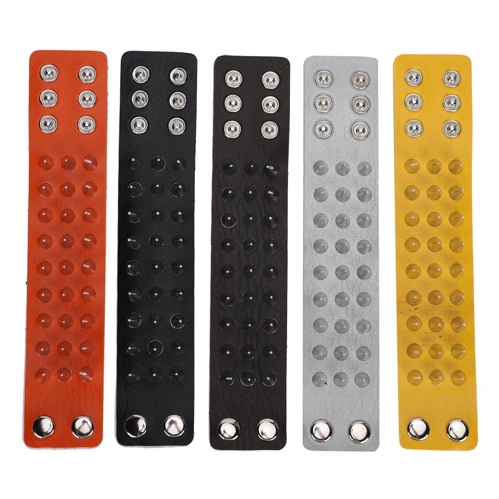 5pcs Punk Studded Rivet Bracelet Personalized Bracelet Cuff Retro Metal Wristband