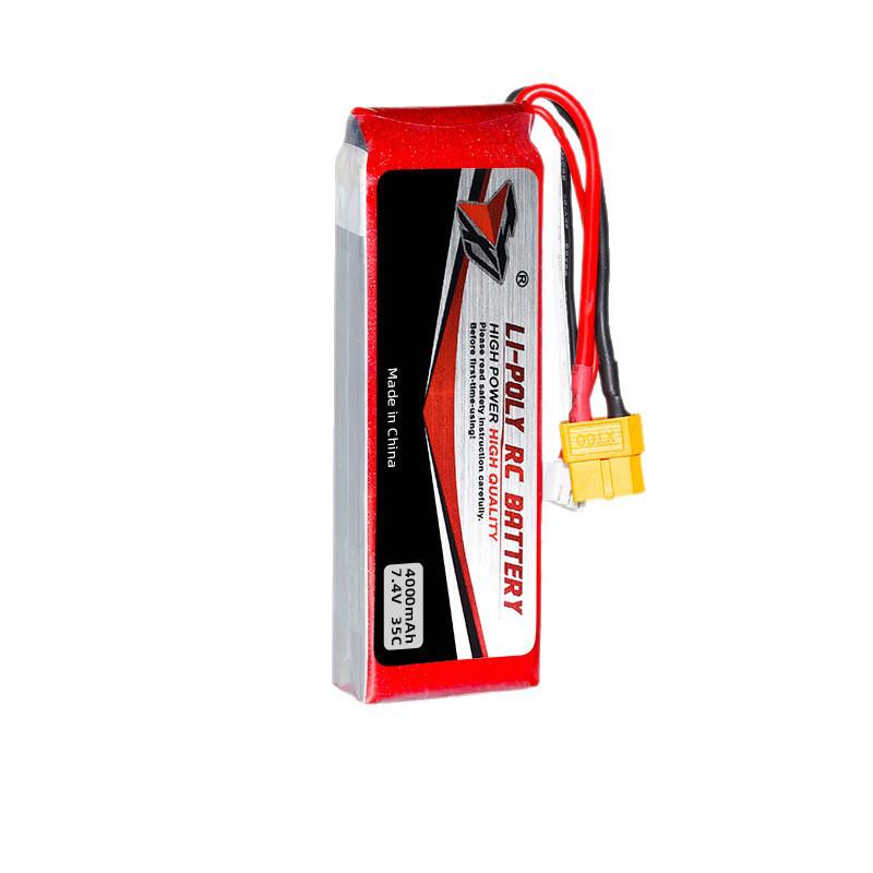 7.4V 4000mAh 35C High Discharge Lithium Battery for RC Cars, Drones, and Model Airplanes