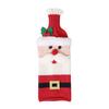 Christmas Wine Sweater Cover Handmade Knitted Cartoon Santa Snowman Reindeer Bottle Sleeve for Winter Dining Table Decoration
