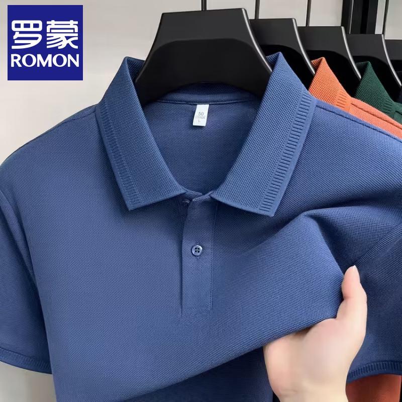 Luomeng Men's 100% Cotton Business Casual Polo Shirt