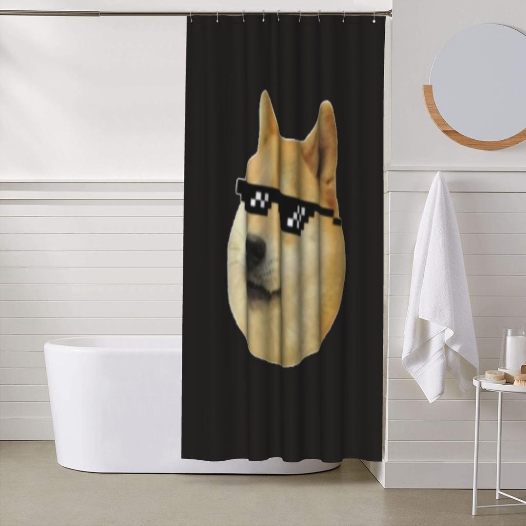 Doge Shiba Inu Memes Duschvorhang Badezimmer Polyester Wasserdicht Badezimmer Vorhänge Mit Haken