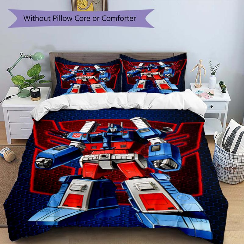 3pcs Transformers Bedding Set Duvet Cover Closure Includes 1 Duvet Cover & 2 Pillowcases, Soft and Comfortable for All Seasons.