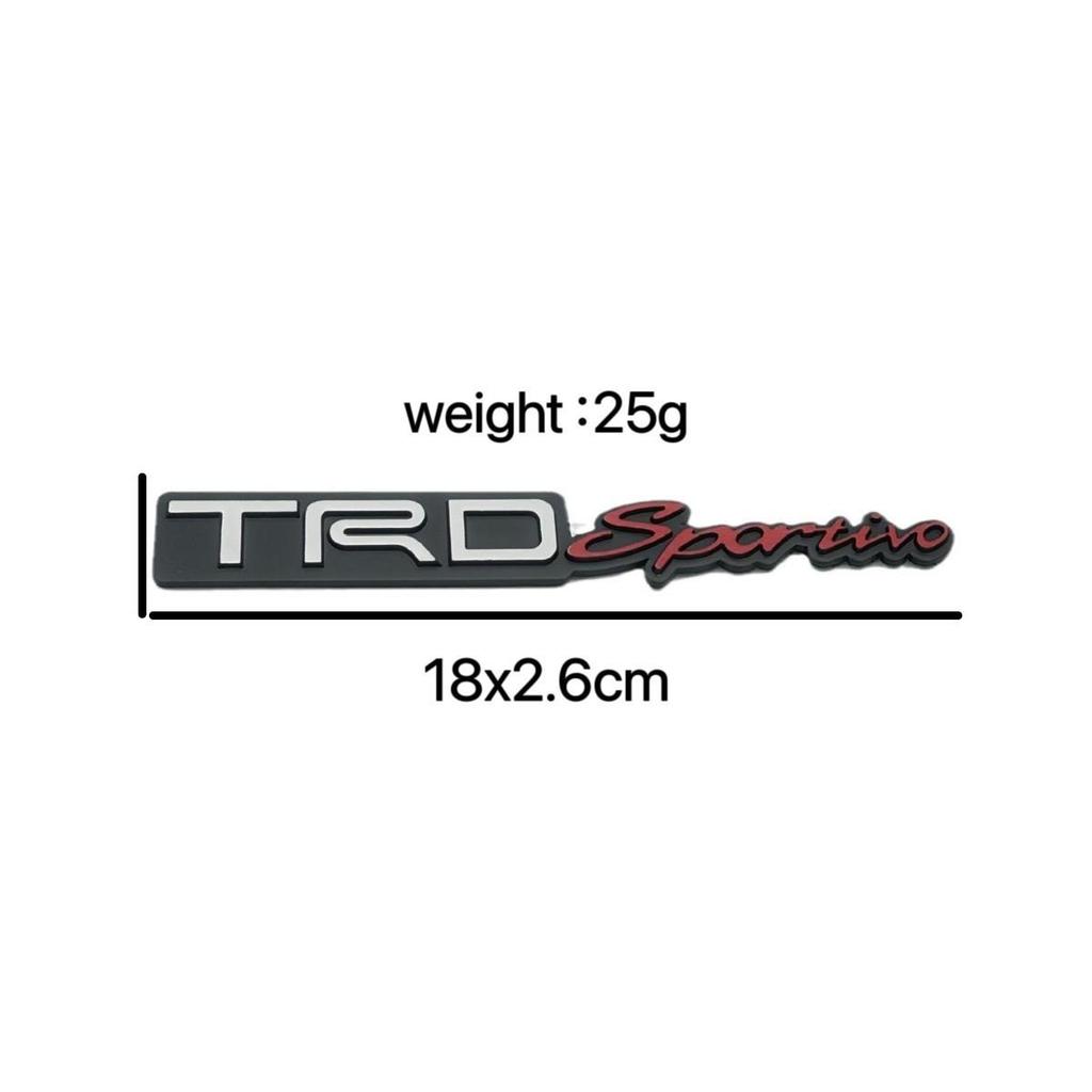 Toyota TRD Sports Aluminum Alloy Car Sticker - TRD Sportivo Brushed Finish