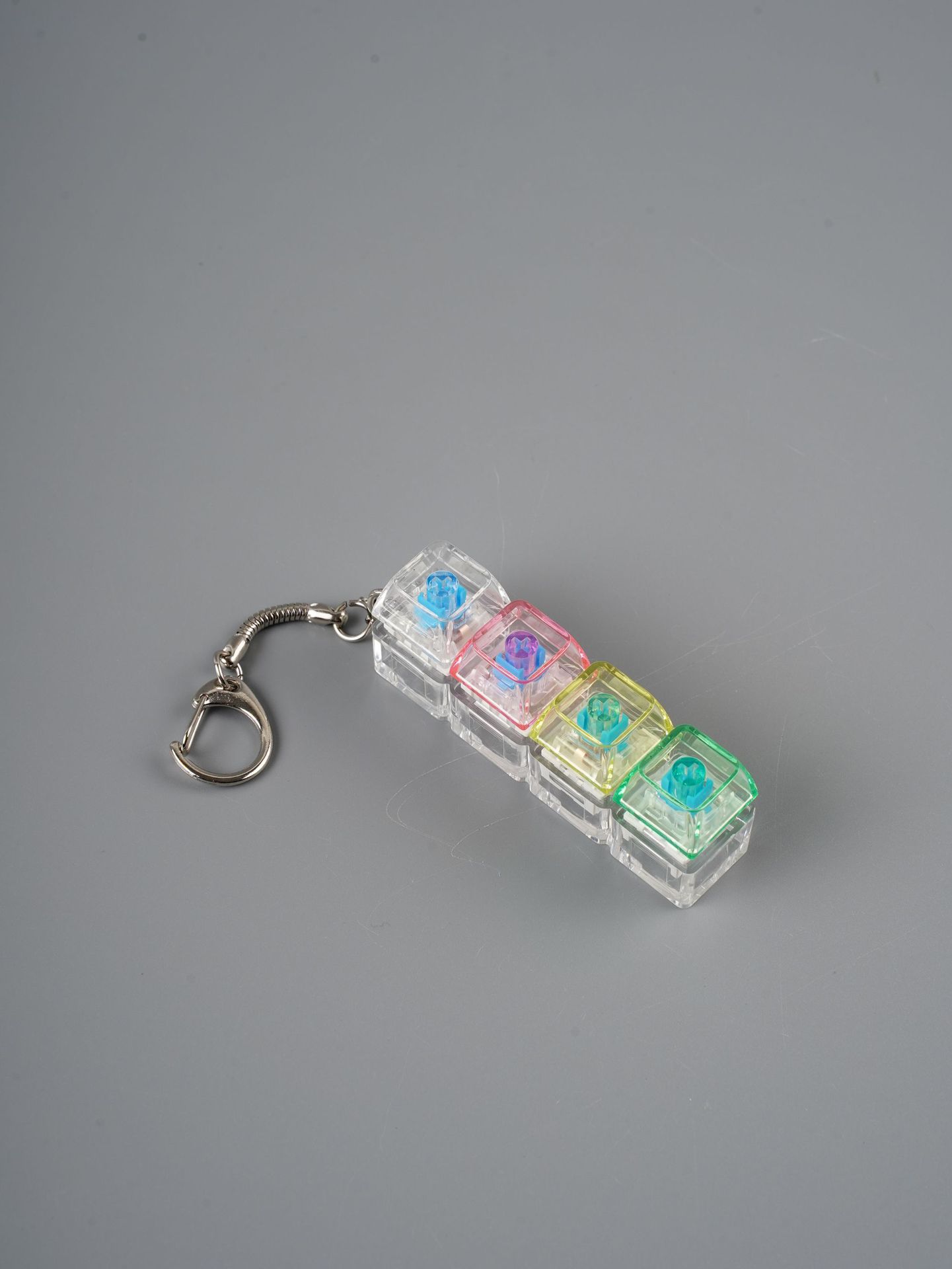 High-Transparency Button Decompression Toy Mechanical Keyboard 4-Key Luminous Decompression Keycap Keyboard Keychain Decompression Button