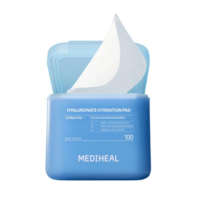MEDIHEAL Dermalogy Hyaluronate Moisture Toner Pad Hydrating Facial Pads 100 Sheets 170ml 1