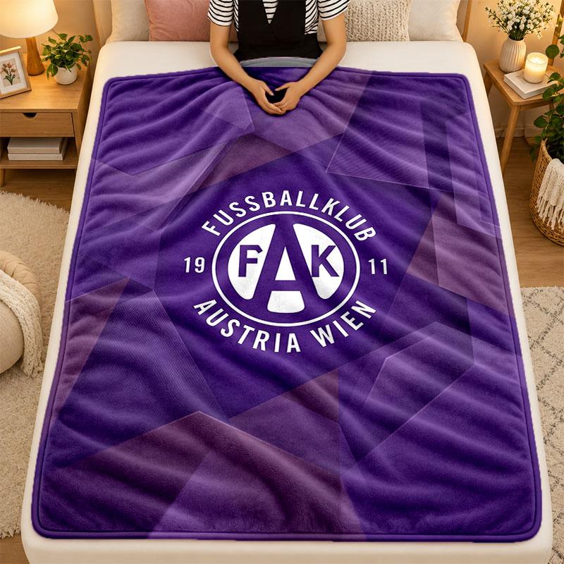 Flannel BlanketAustria Wien FC Warm Soft Throw Blanket for Indoor Sofa Bed Living Room Use